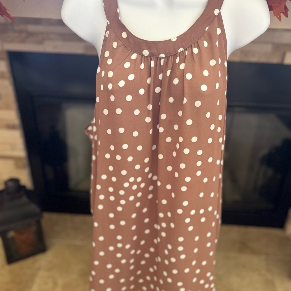 Torrid Brown with White Polka Dots top
